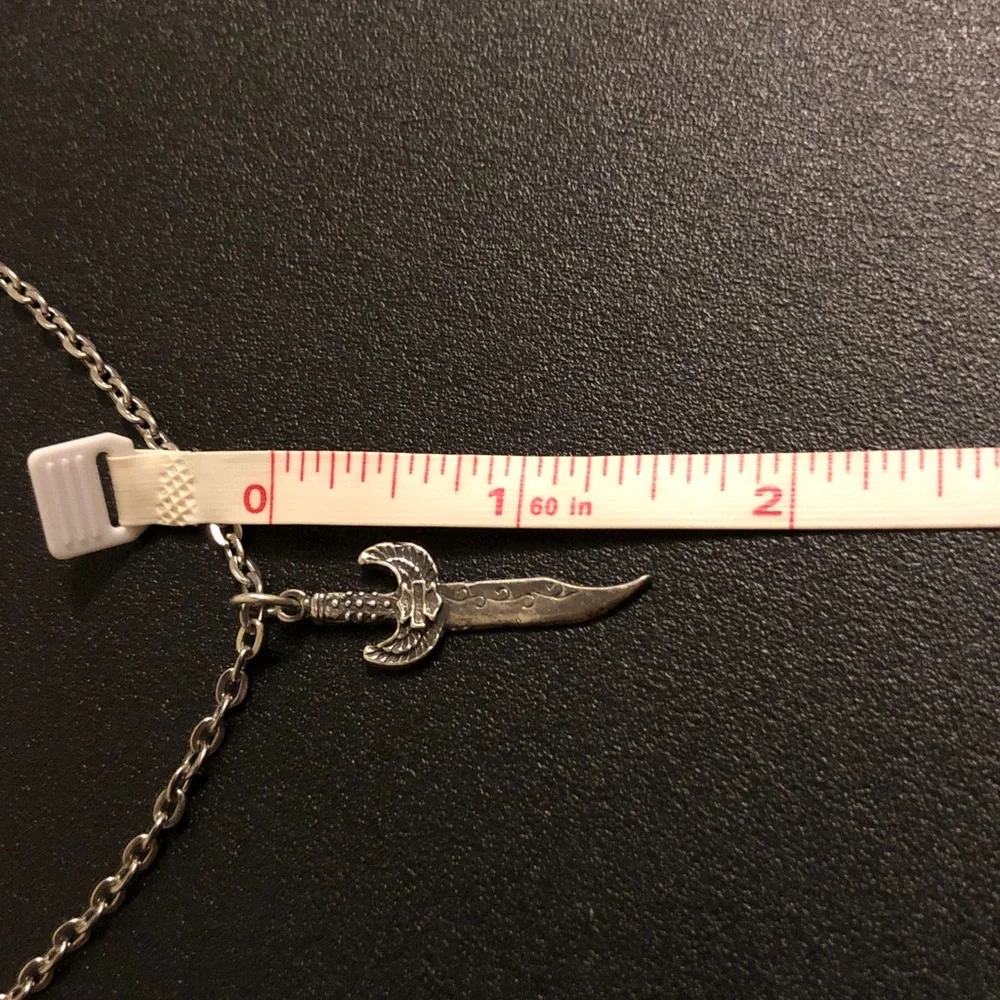 Harley Davidson Silver-Tone Dagger Pendant Necklace
